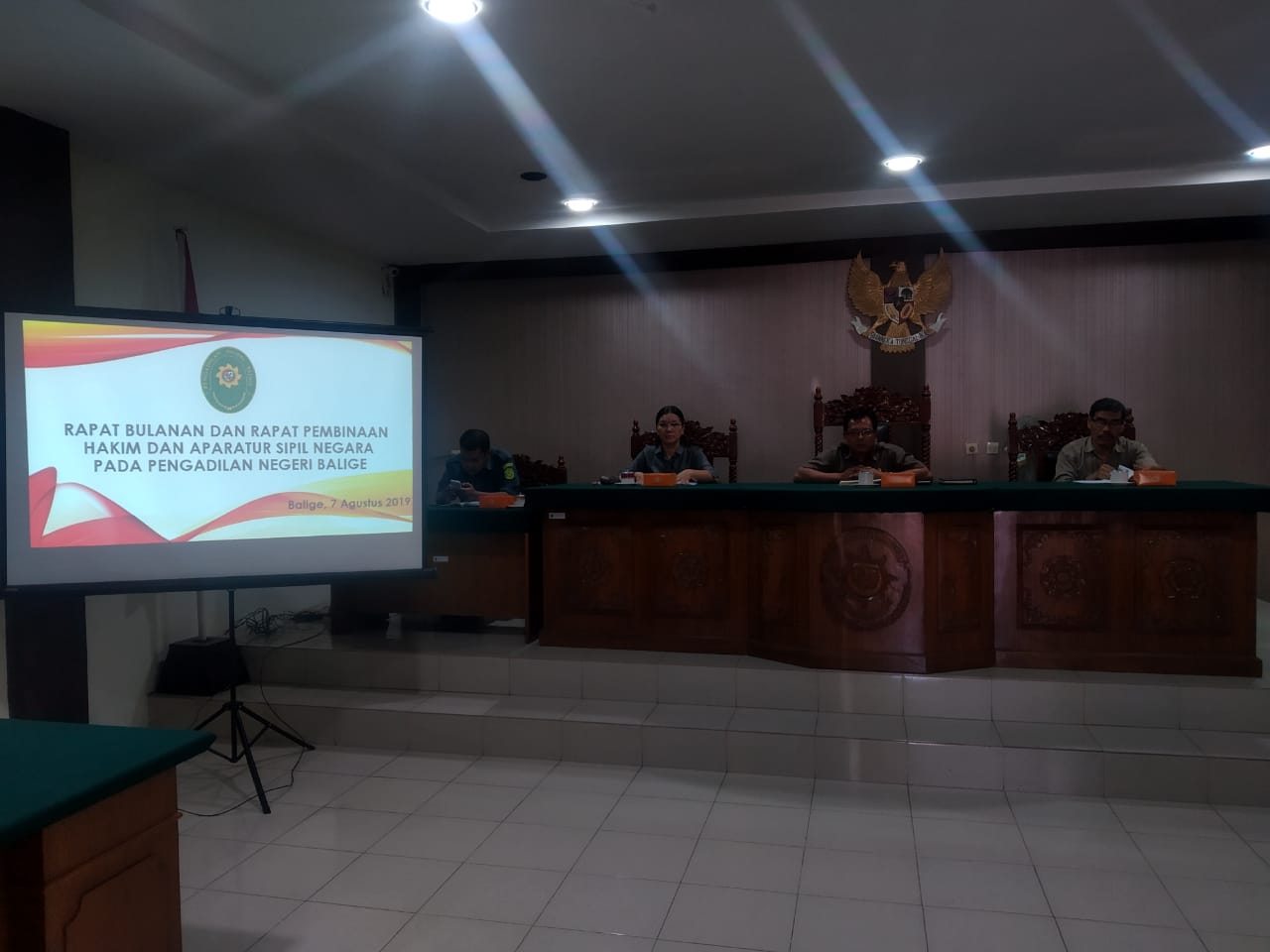 Rapat Bulanan Pengadilan Negeri Balige Bulan Agustus Tahun 2019
